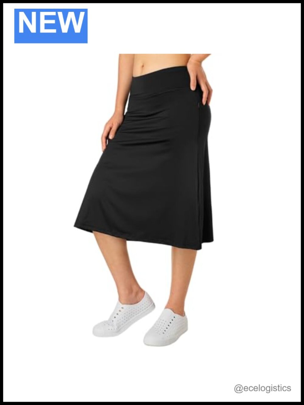 Women's Athletic Skort with Shorts Pockets High Waisted Midi Length